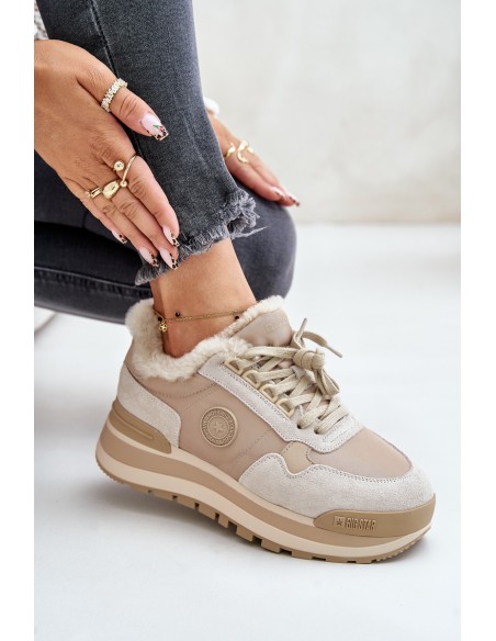 Womens Insulated Platform Sneakers Big Star OO274A214 Beige