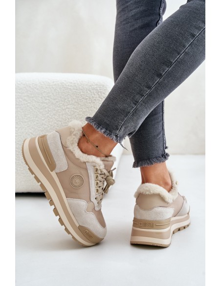 Womens Insulated Platform Sneakers Big Star OO274A214 Beige