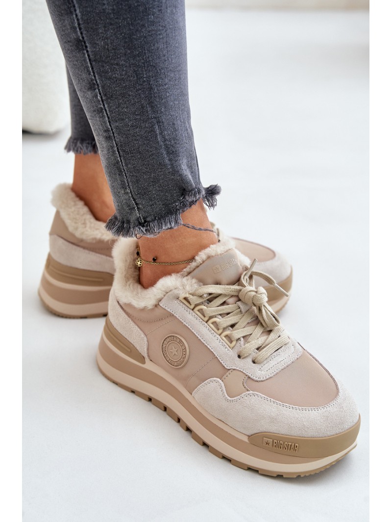 Womens Insulated Platform Sneakers Big Star OO274A214 Beige