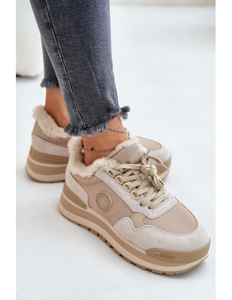 Womens Insulated Platform Sneakers Big Star OO274A214 Beige