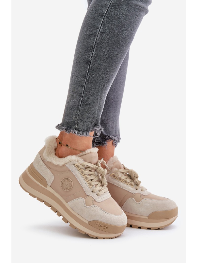 Womens Insulated Platform Sneakers Big Star OO274A214 Beige