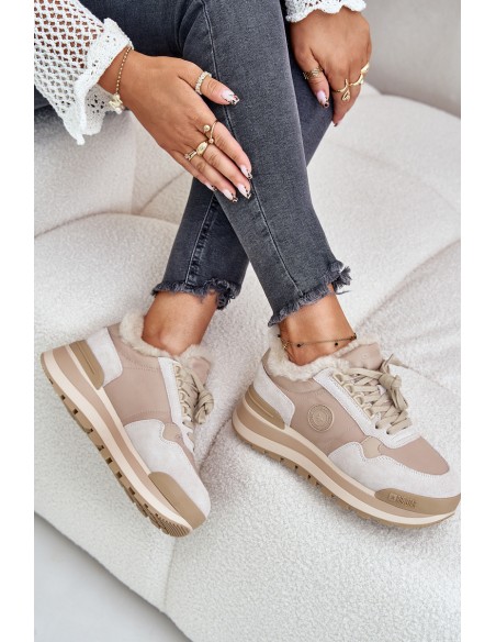 Womens Insulated Platform Sneakers Big Star OO274A214 Beige
