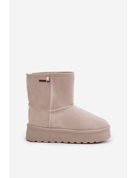 High women's snow boots on a platform Big Star OO274897 light beige