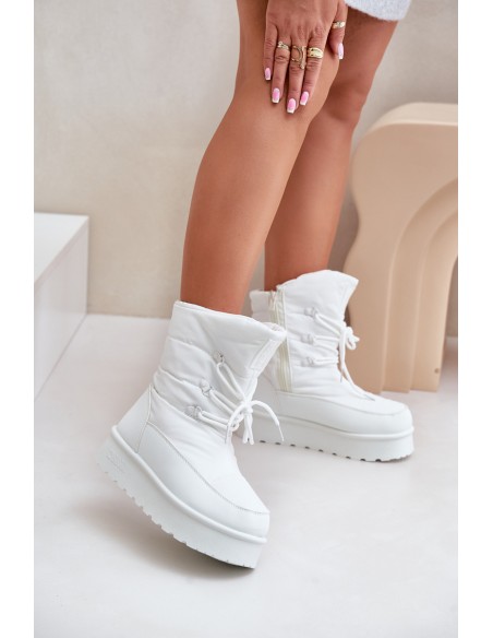 Snow boots on platform with zipper Big Star OO274886 White