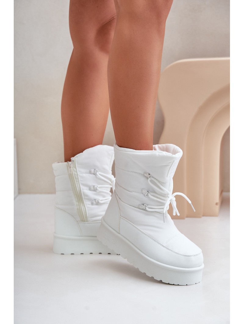 Snow boots on platform with zipper Big Star OO274886 White