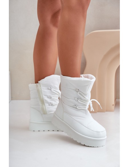 Snow boots on platform with zipper Big Star OO274886 White