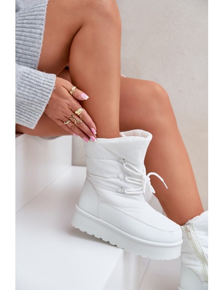 Snow boots on platform with zipper Big Star OO274886 White