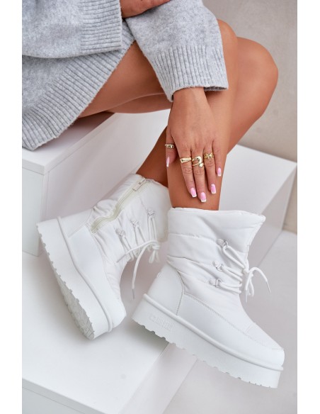 Snow boots on platform with zipper Big Star OO274886 White
