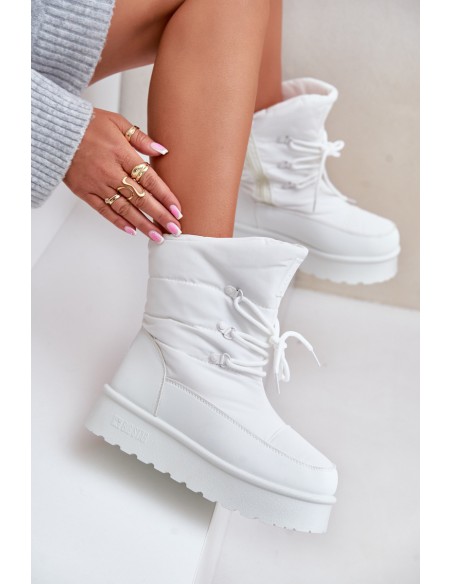 Snow boots on platform with zipper Big Star OO274886 White