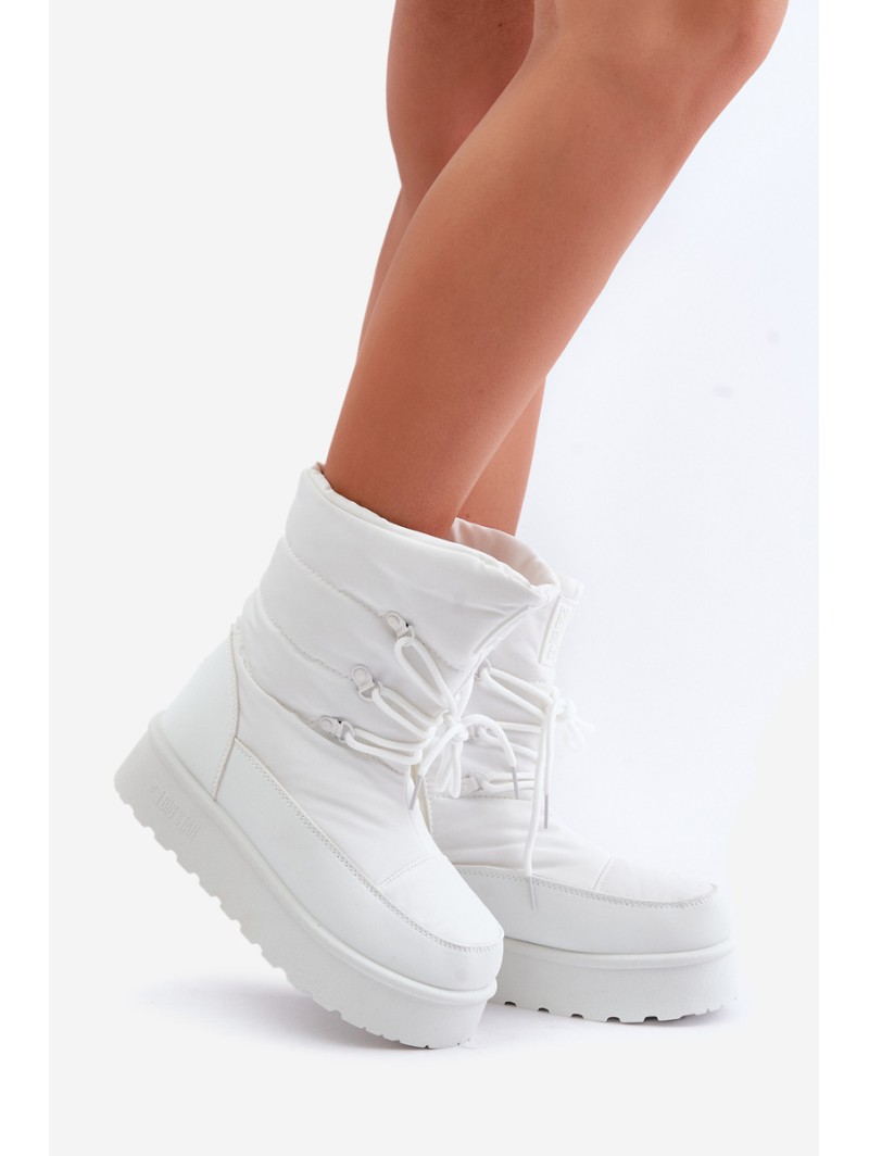 Snow boots on platform with zipper Big Star OO274886 White