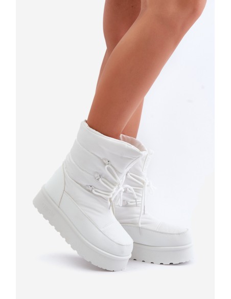 Snow boots on platform with zipper Big Star OO274886 White