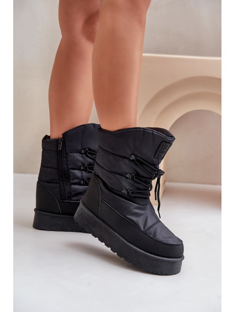 Snow boots on platform with zipper Big Star OO274884 Black