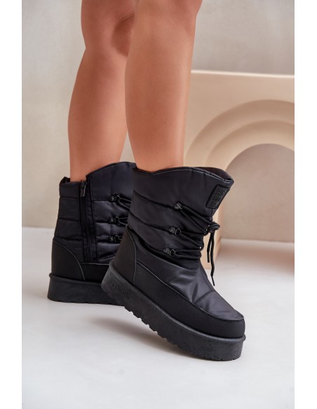 Snow boots on platform with zipper Big Star OO274884 Black