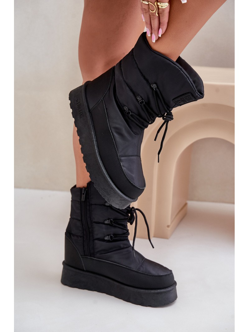 Snow boots on platform with zipper Big Star OO274884 Black