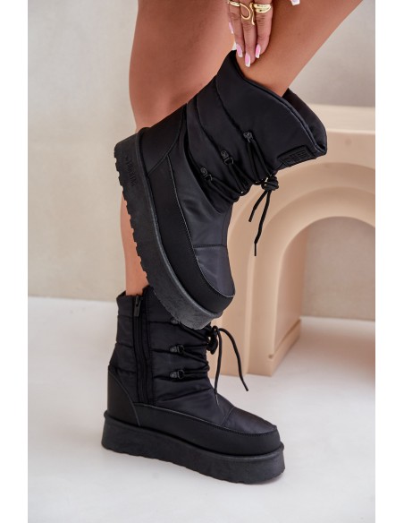 Snow boots on platform with zipper Big Star OO274884 Black