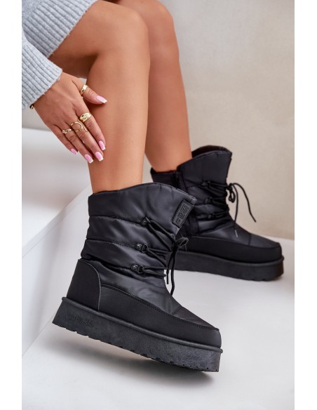 Snow boots on platform with zipper Big Star OO274884 Black
