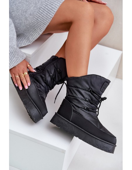 Snow boots on platform with zipper Big Star OO274884 Black