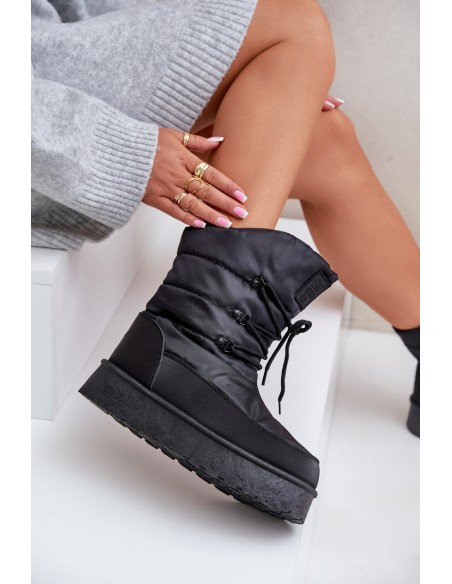 Snow boots on platform with zipper Big Star OO274884 Black