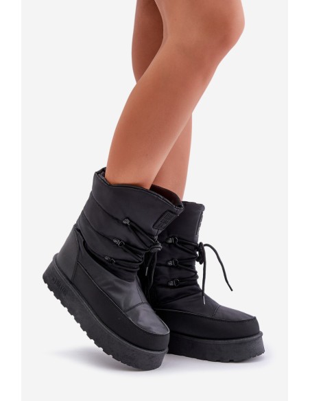 Snow boots on platform with zipper Big Star OO274884 Black