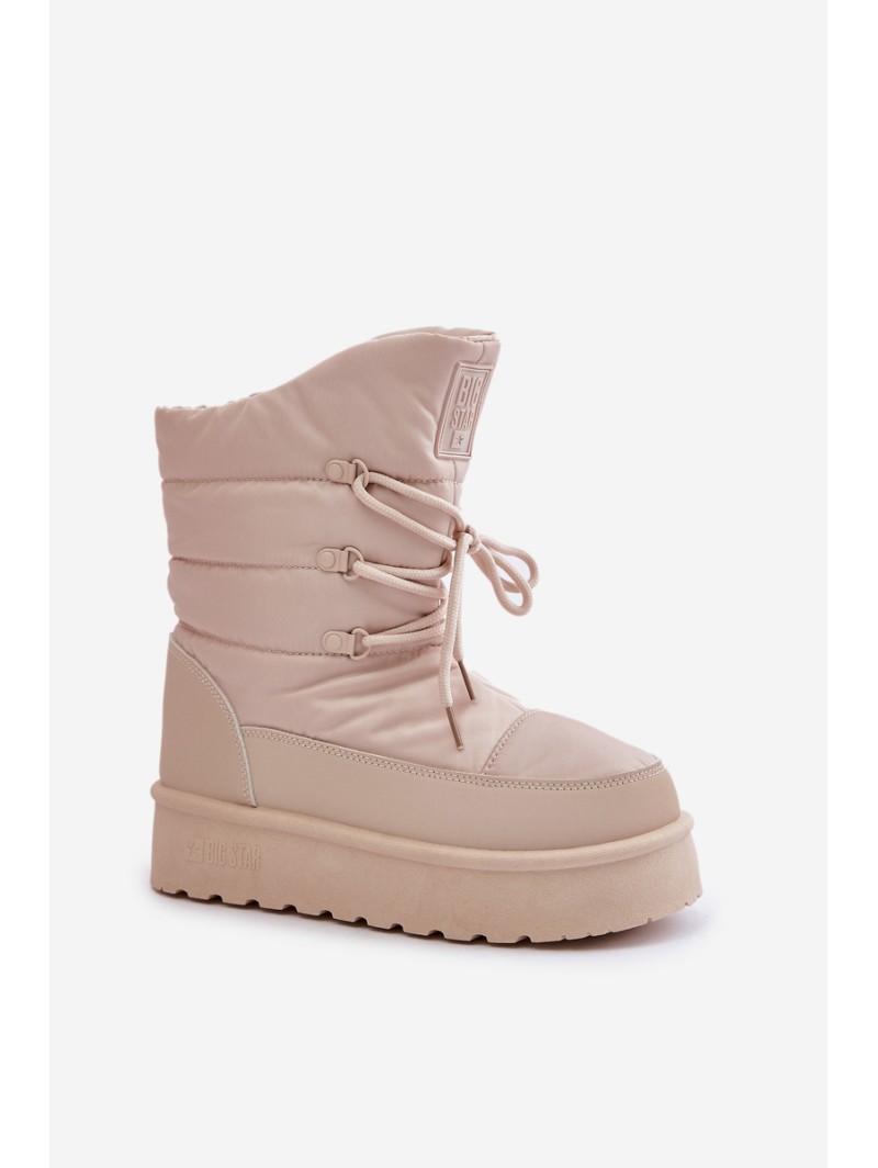 Snow Boots On Platform With Zipper Big Star OO274885 Beige