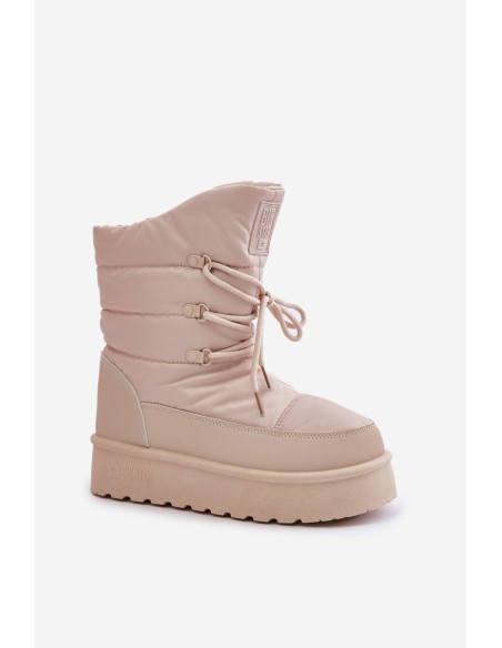 Snow Boots On Platform With Zipper Big Star OO274885 Beige