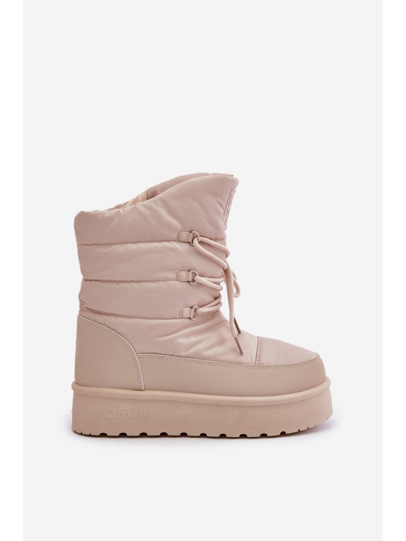 Snow Boots On Platform With Zipper Big Star OO274885 Beige