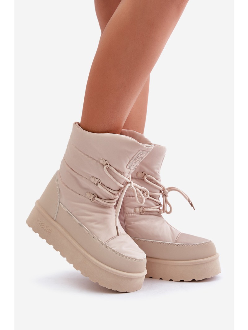 Snow Boots On Platform With Zipper Big Star OO274885 Beige