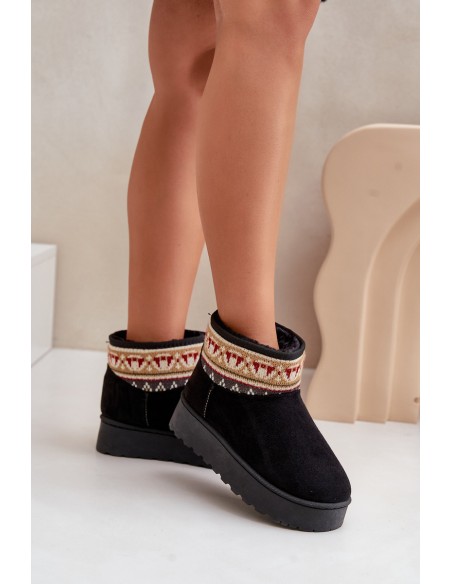 Women's Snow Boots With Pattern On Platform Black Avatharia
