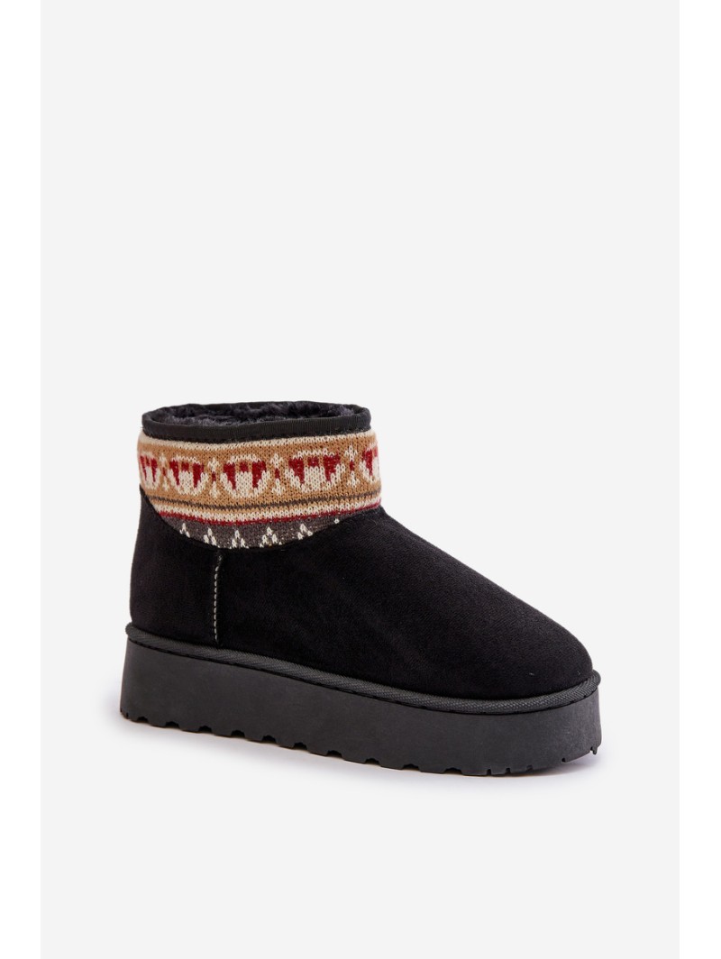 Women's Snow Boots With Pattern On Platform Black Avatharia