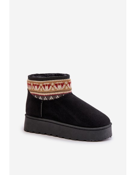 Women's Snow Boots With Pattern On Platform Black Avatharia