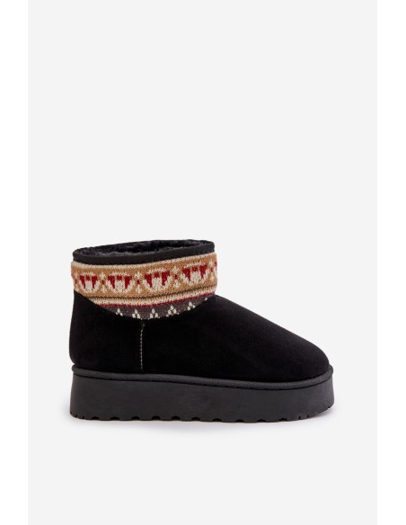 Women's Snow Boots With Pattern On Platform Black Avatharia