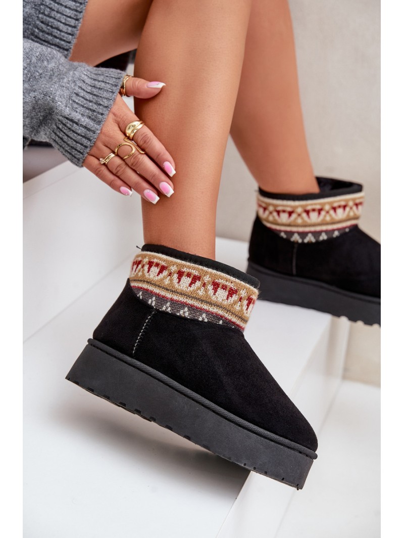 Women's Snow Boots With Pattern On Platform Black Avatharia