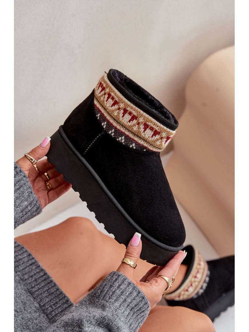 Women's Snow Boots With Pattern On Platform Black Avatharia