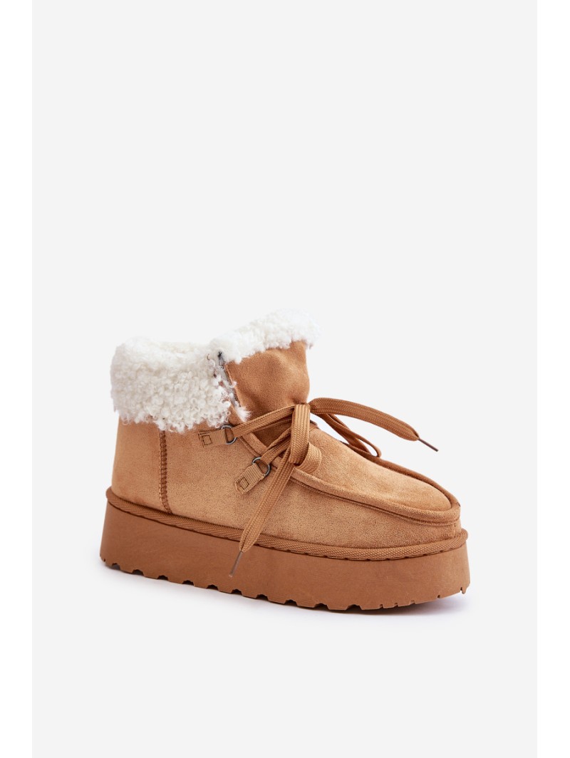 Womens Snow Boots On Platform With Fur Type Branek Camel Ciabellae