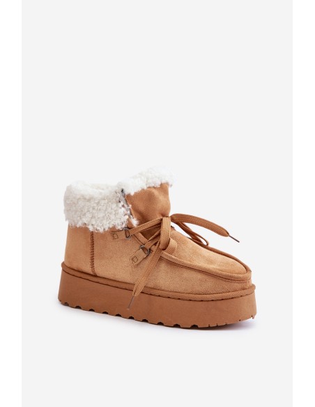 Womens Snow Boots On Platform With Fur Type Branek Camel Ciabellae