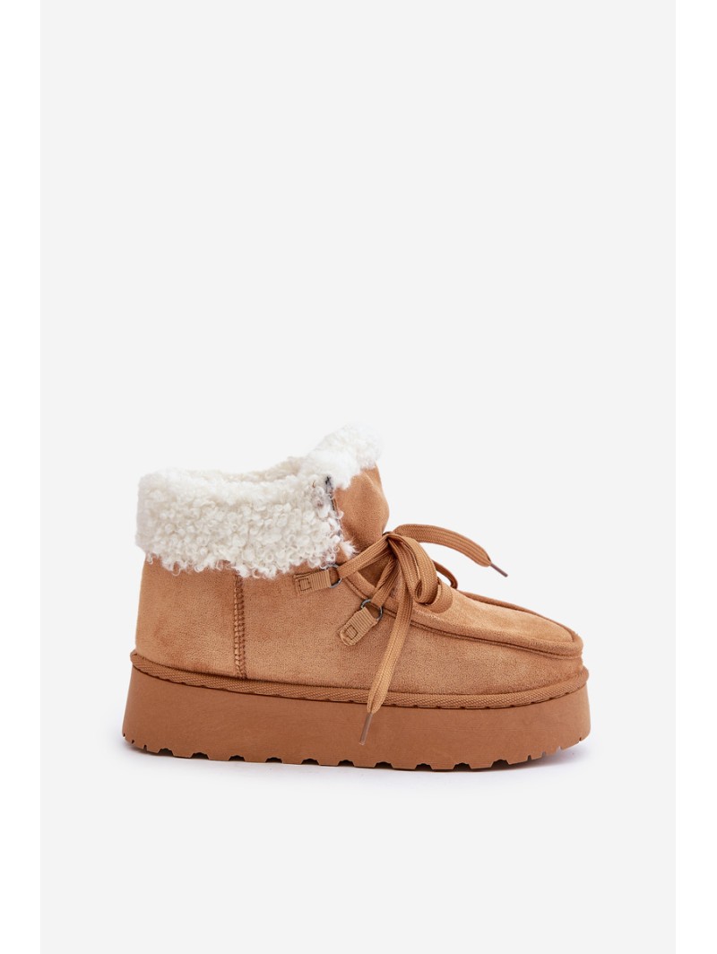 Womens Snow Boots On Platform With Fur Type Branek Camel Ciabellae