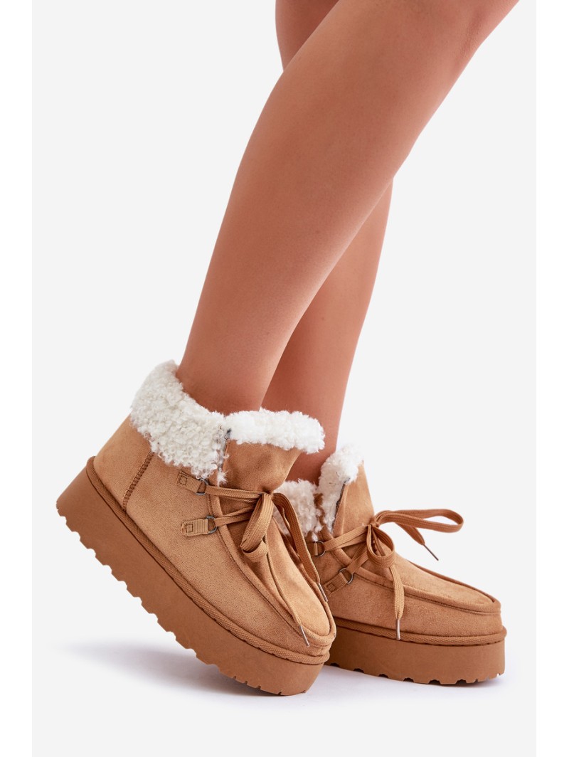 Womens Snow Boots On Platform With Fur Type Branek Camel Ciabellae