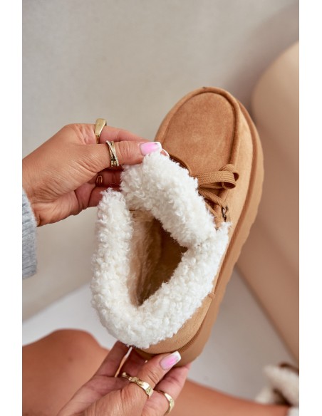 Womens Snow Boots On Platform With Fur Type Branek Camel Ciabellae