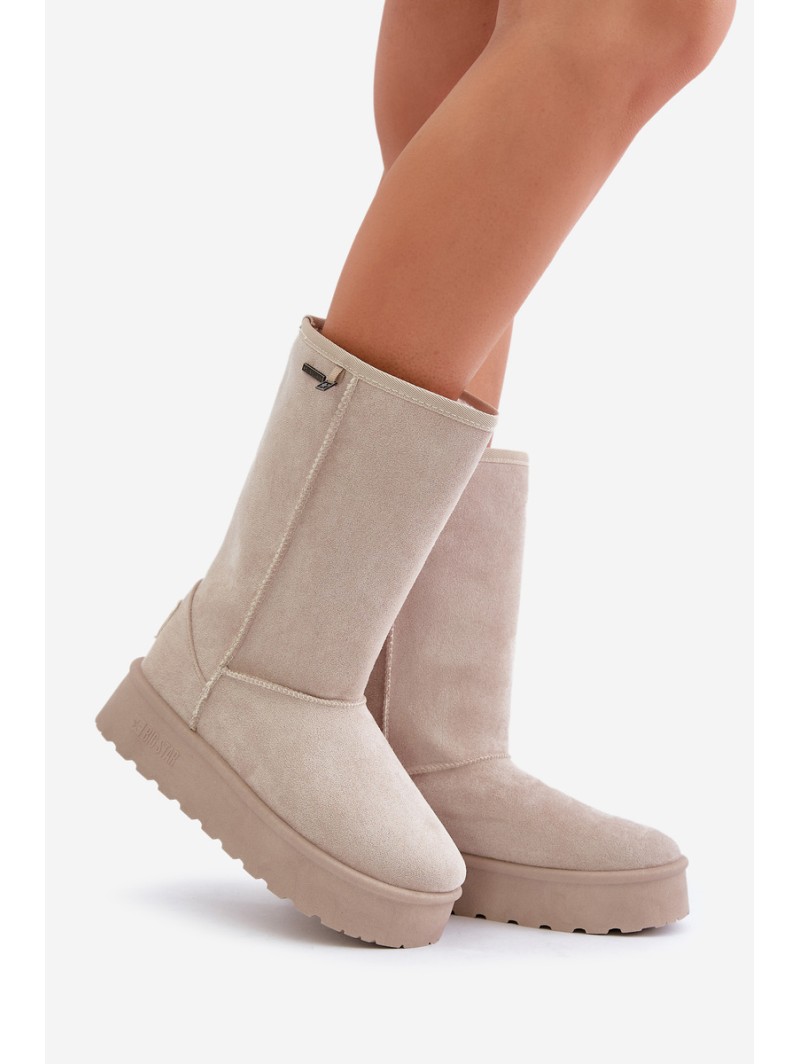 High Snow Boots On Platform Big Star OO274894 Light Beige