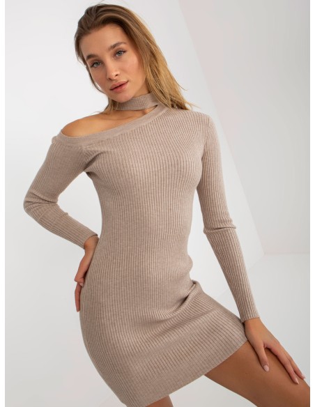 Sukienka-NM-SK-NG-2315.19P-ciemny bezowy
