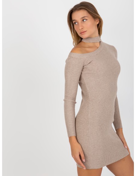 Sukienka-NM-SK-NG-2315.19P-ciemny bezowy