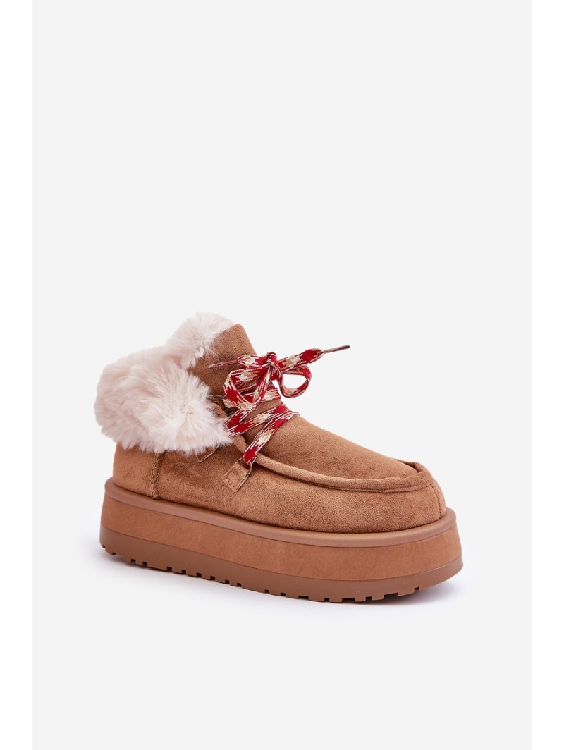 Low Women's Snow Boots On Platform With Fur Camel Neathren