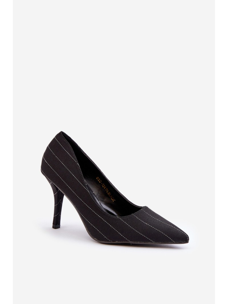 Fabric Women's Heels In Stripes Black Tifidra