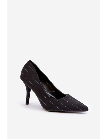 Fabric Women's Heels In Stripes Black Tifidra
