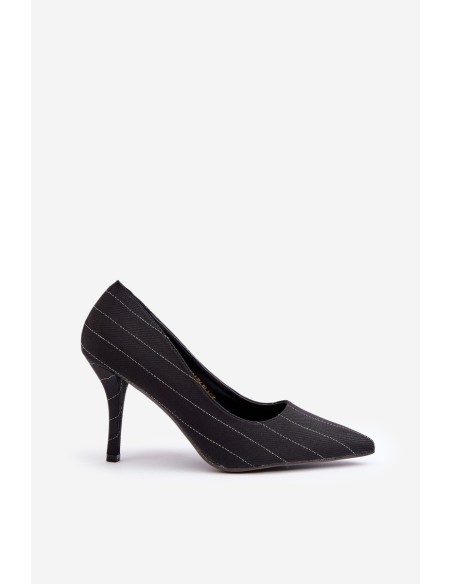 Fabric Women's Heels In Stripes Black Tifidra