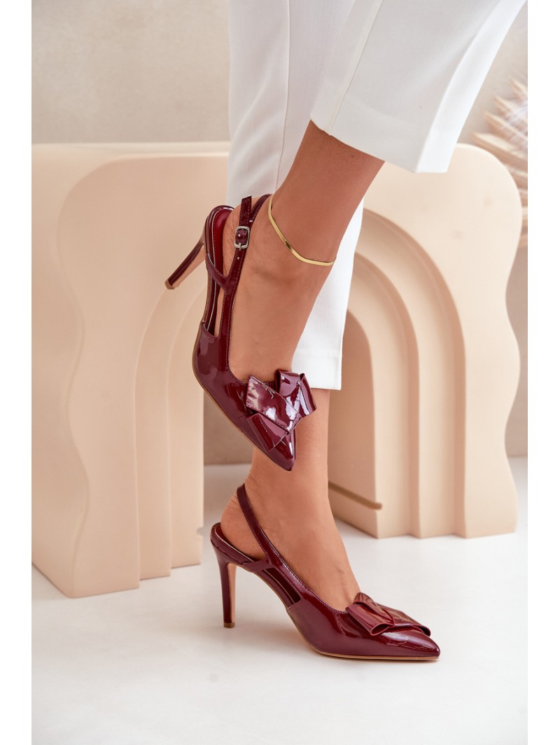 Patent Heels With Open Heel Burgundy Auroravia