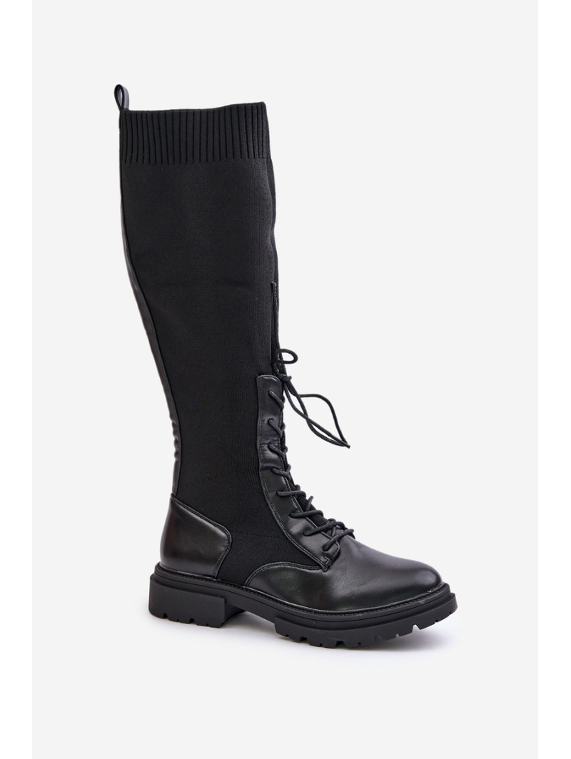 Slip-On Boots With Sock Shaft Black Iranel
