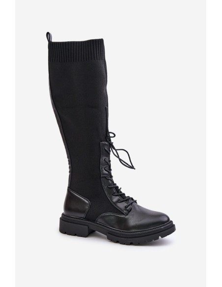 Slip-On Boots With Sock Shaft Black Iranel