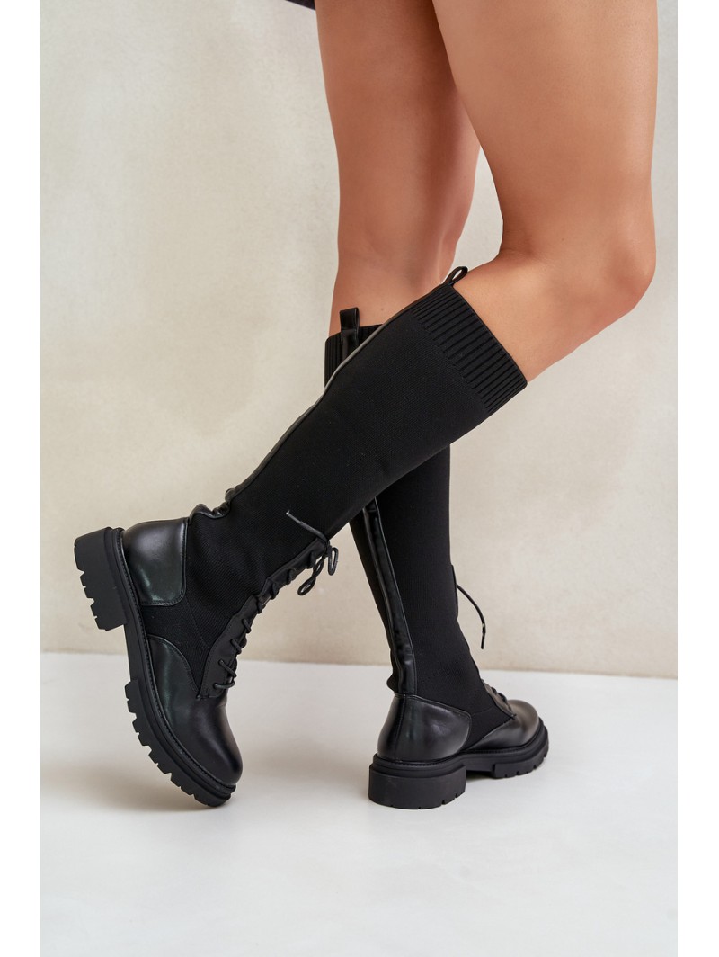 Slip-On Boots With Sock Shaft Black Iranel