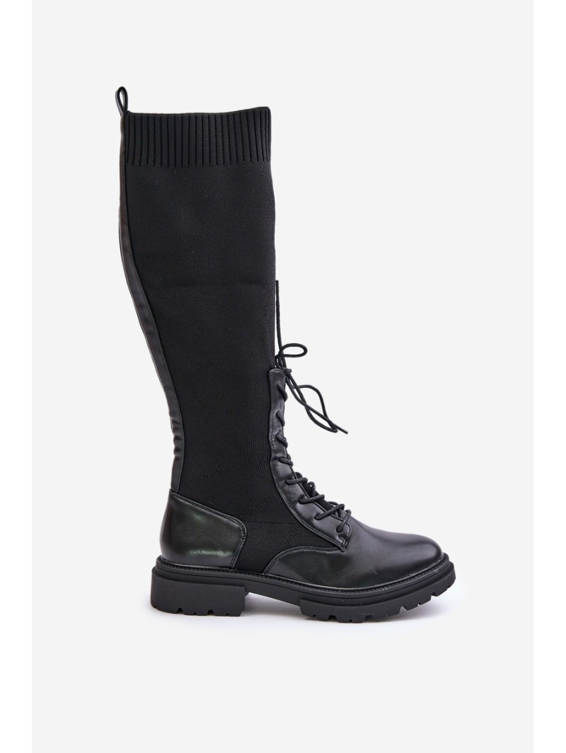 Slip-On Boots With Sock Shaft Black Iranel